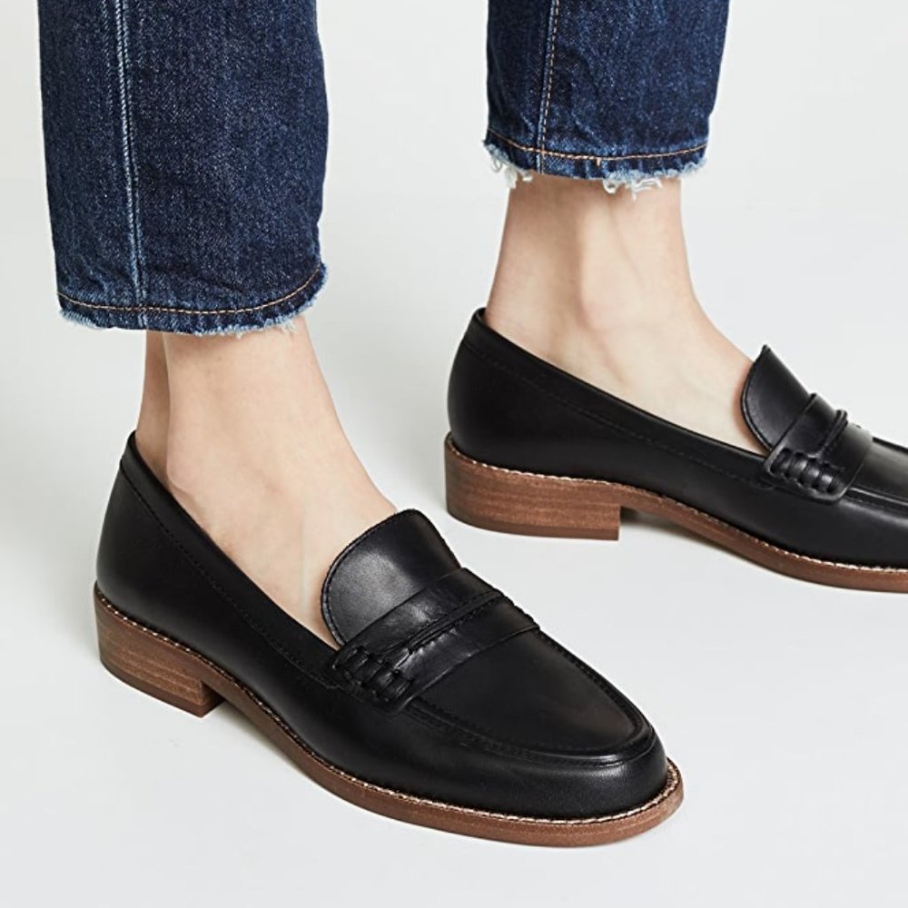 Madewell Elinor Loafer in Black Leather